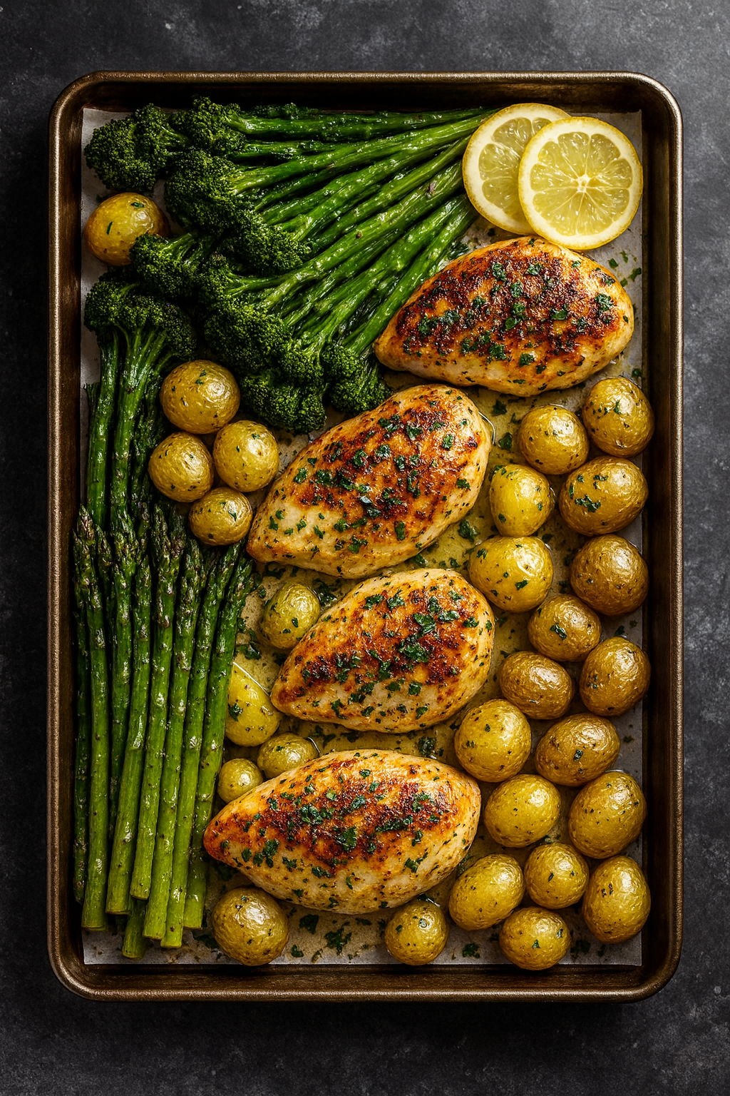 Lemon Herb Chicken Sheet Pan with Spring Vegetables