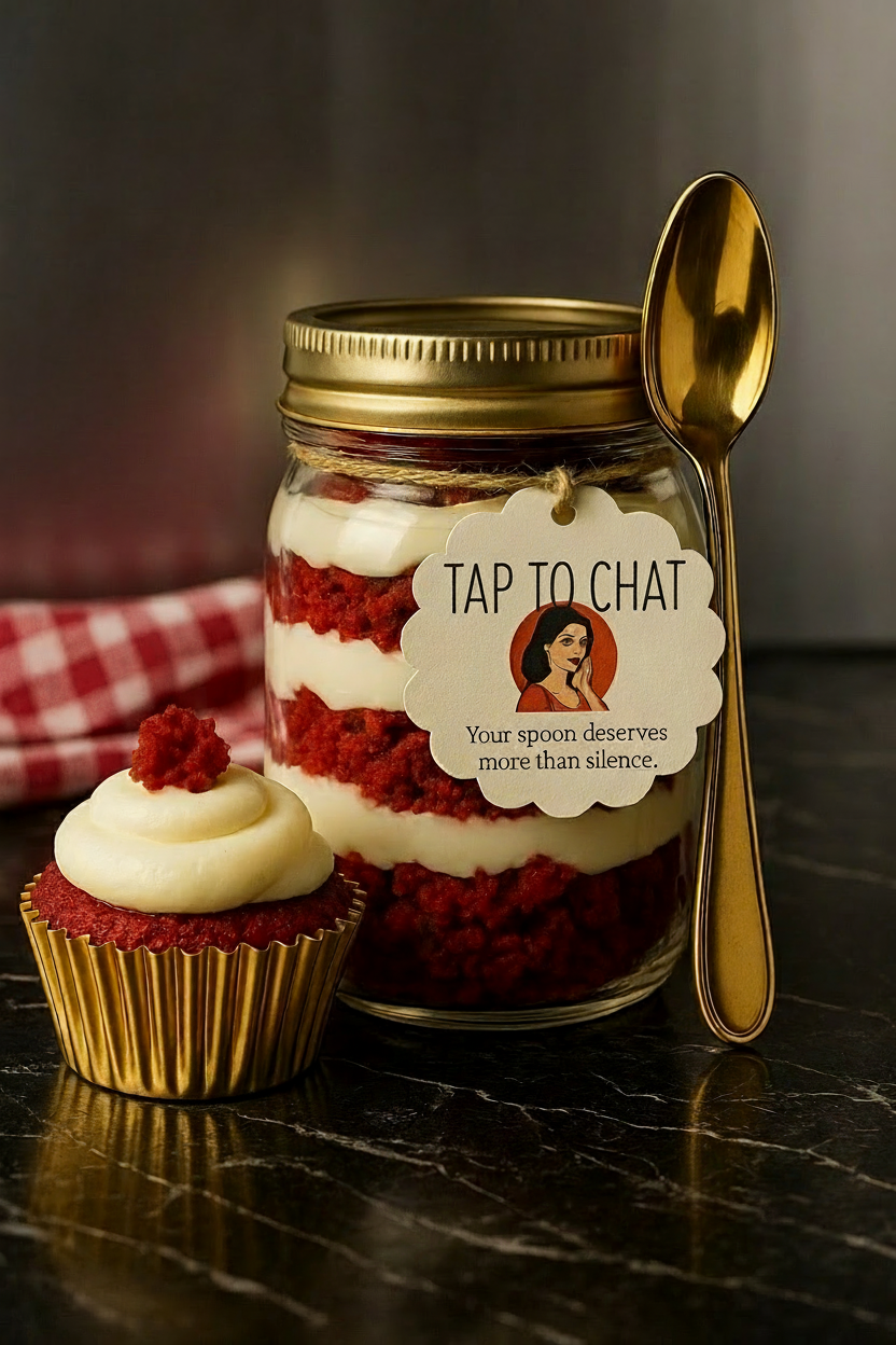 Ruby Red Velvet™ – Classic Cake Jar with 1 Month Diner Chat Access