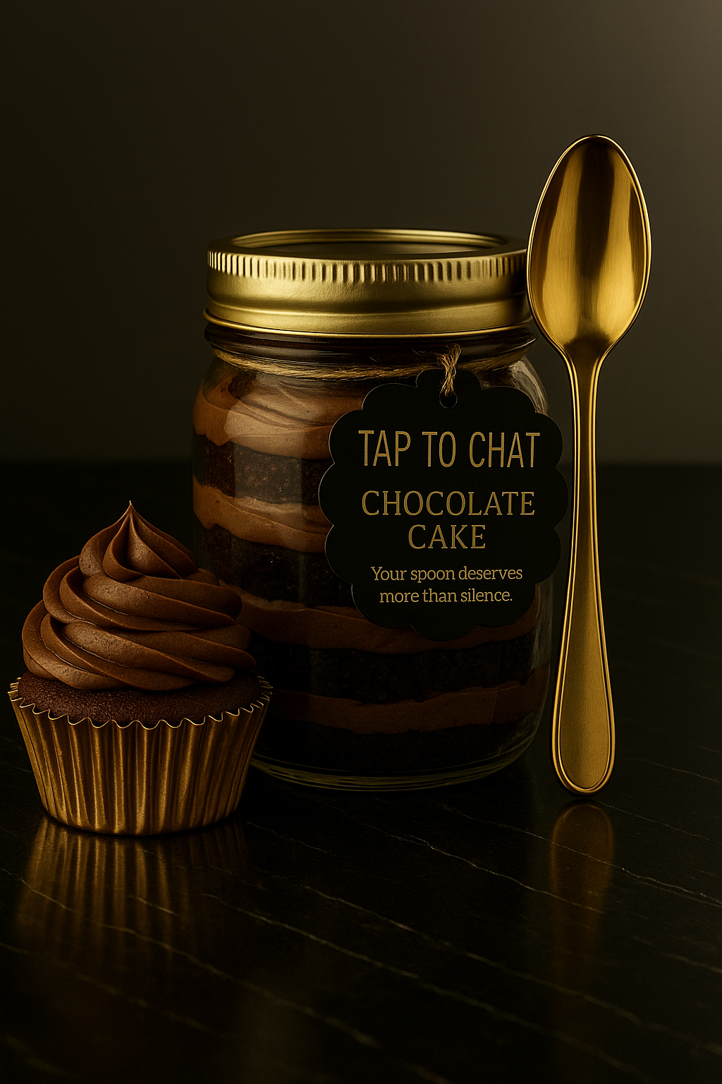 Midnight Mocha Mood™ – Chocolate Cake Jar + 1-Month Diner Chat Access