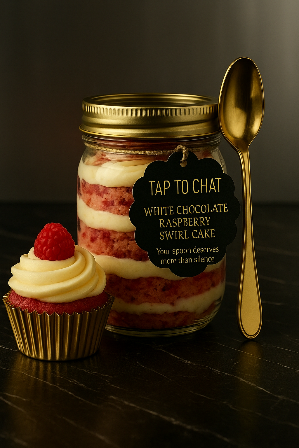 White Chocolate Raspberry Swirl Cake with 1 Month Diner Chat Access