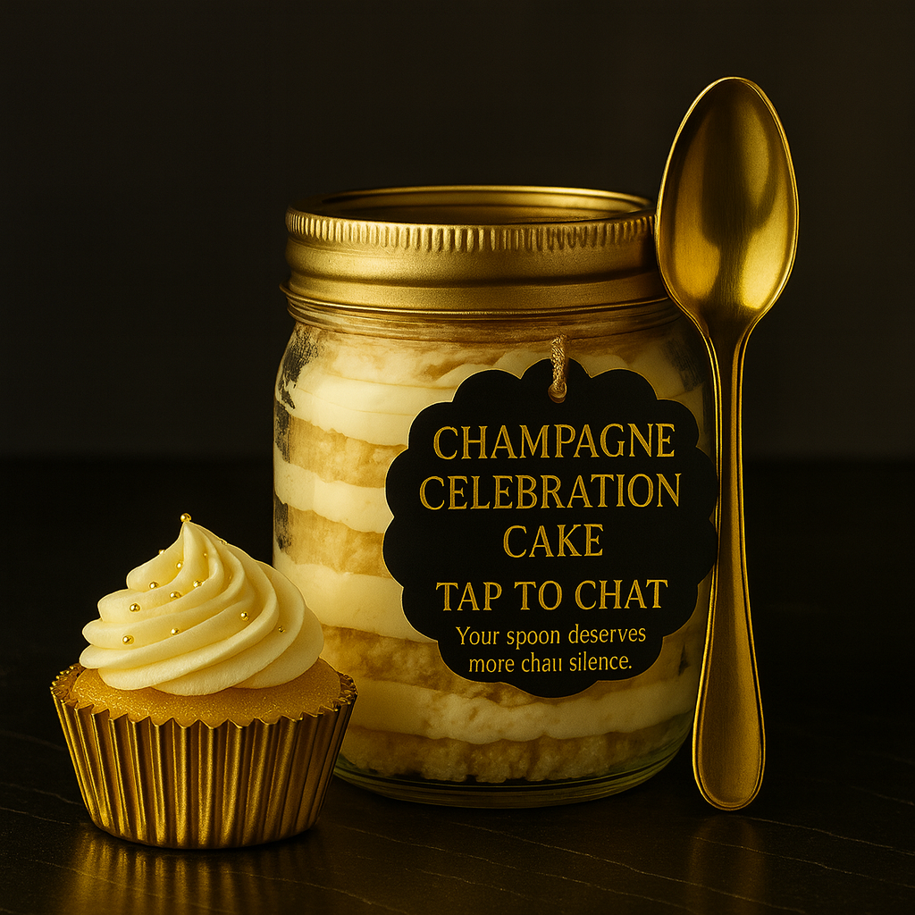Champagne Celebration Cake Jar with 1 Month Diner Chat Access