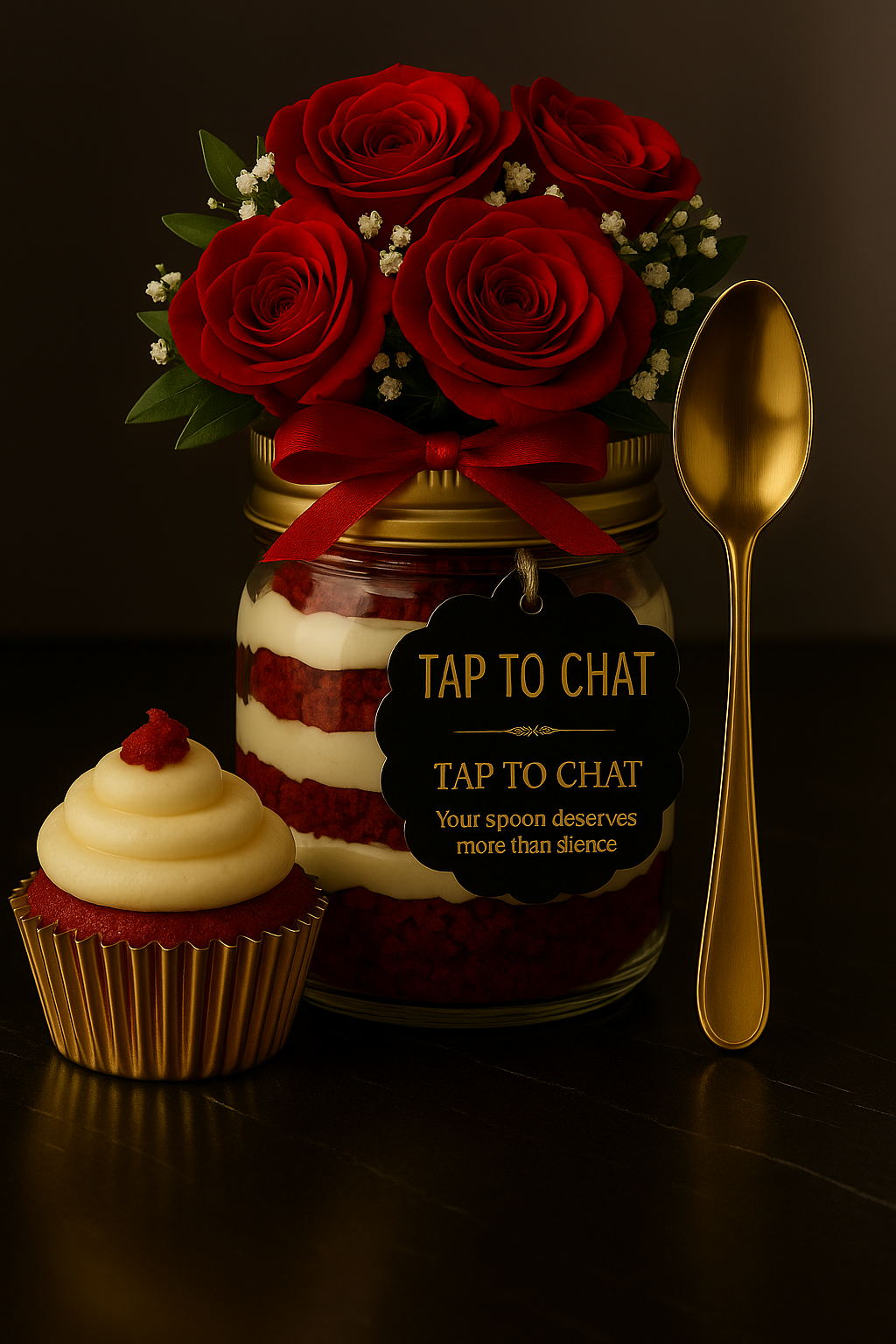 Rose Velvet Blossom Cake Jar with 1 Month Diner Chat Access