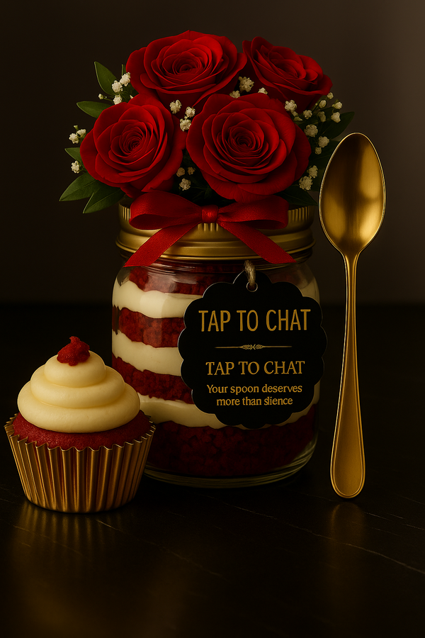 Rose Velvet Blossom Cake Jar with 1 Month Diner Chat Access